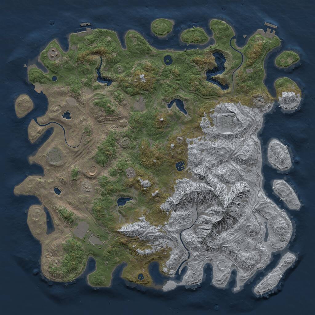 Rust Map: Procedural Map, Size: 5000, Seed: 46274, 15 Monuments