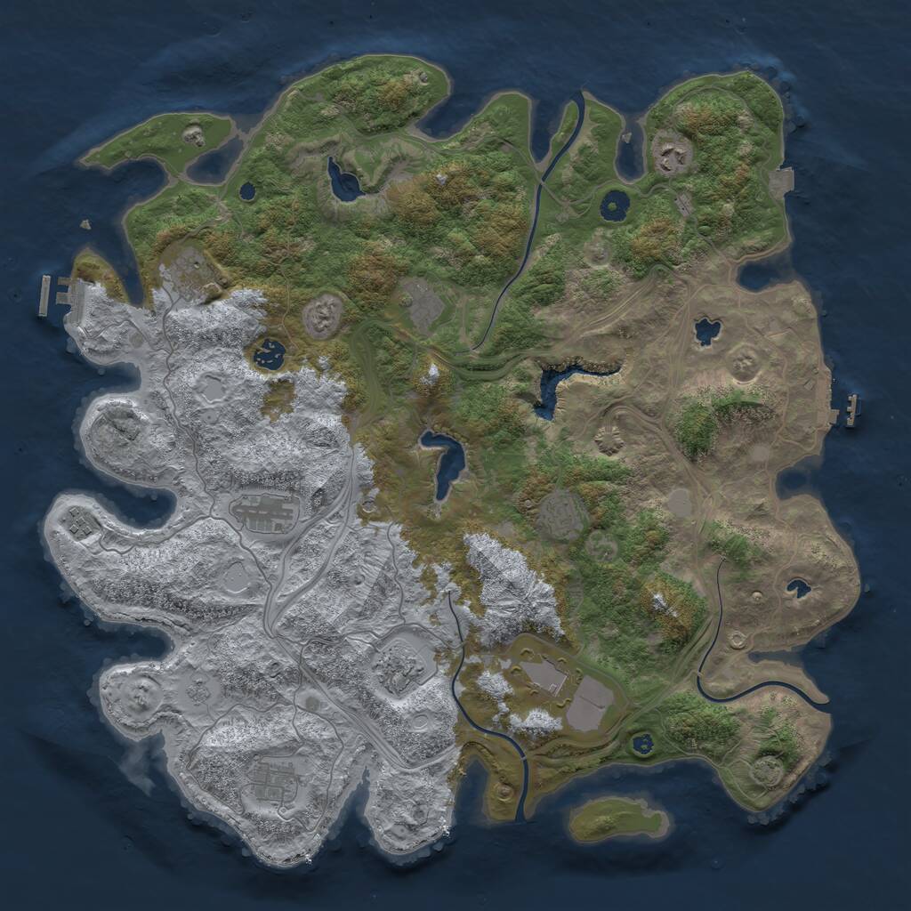 Rust Map: Procedural Map, Size: 4500, Seed: 1602210215, 16 Monuments