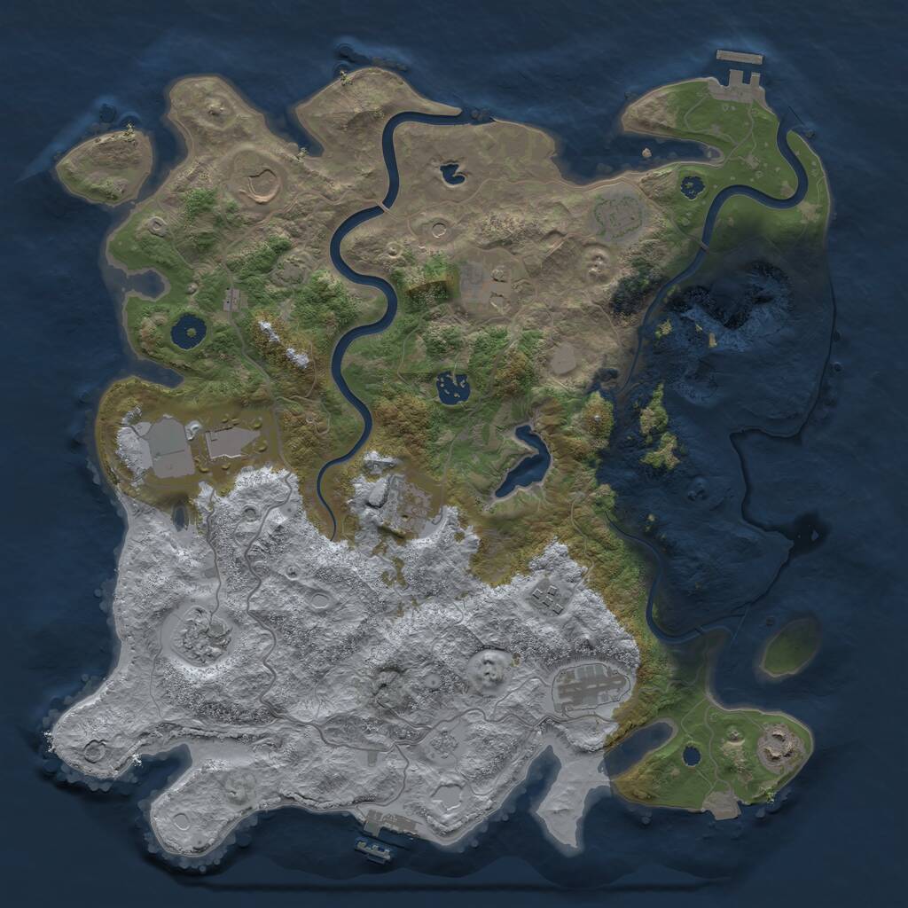 Rust Map: Procedural Map, Size: 4000, Seed: 40090, 16 Monuments