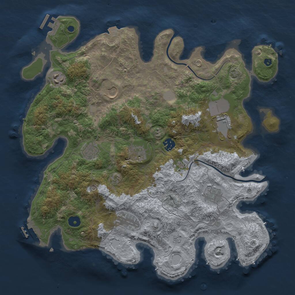 Rust Map: Procedural Map, Size: 3750, Seed: 1519949091, 14 Monuments