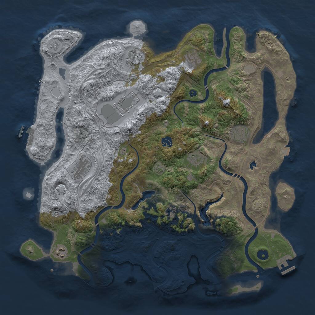 Rust Map: Procedural Map, Size: 4250, Seed: 716144071, 15 Monuments
