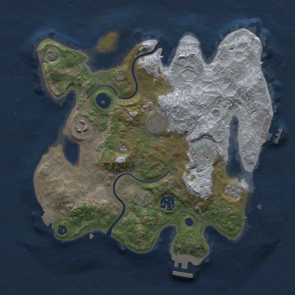 Rust Map: Procedural Map, Size: 3000, Seed: 29341, 11 Monuments