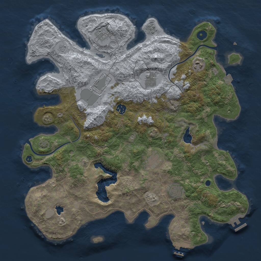 Rust Map: Procedural Map, Size: 4000, Seed: 183579, 14 Monuments
