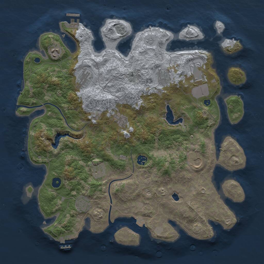 Rust Map: Procedural Map, Size: 4000, Seed: 34475, 16 Monuments