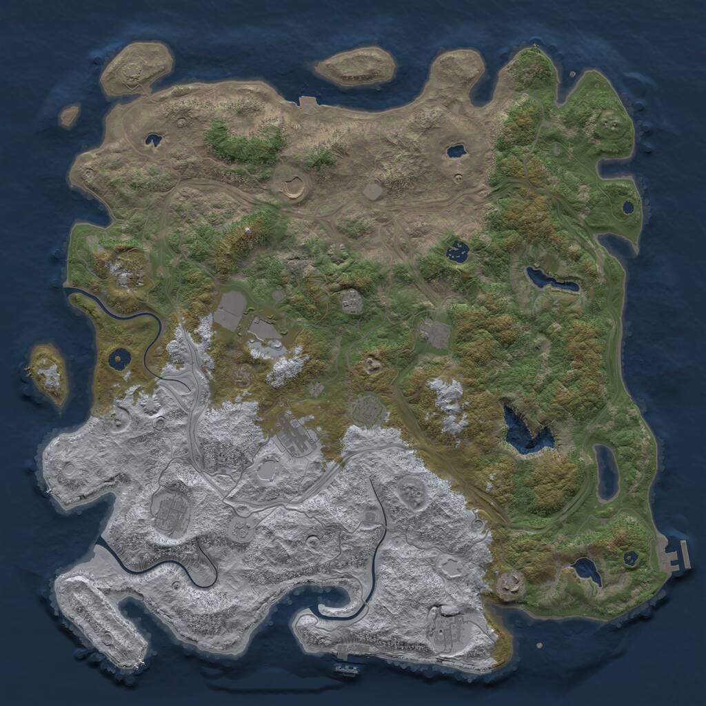Rust Map: Procedural Map, Size: 4890, Seed: 2147483647, 17 Monuments