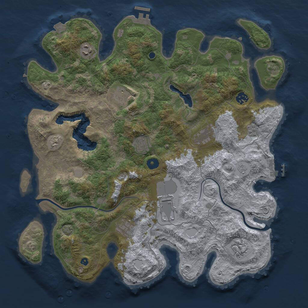 Rust Map: Procedural Map, Size: 4000, Seed: 397837, 15 Monuments