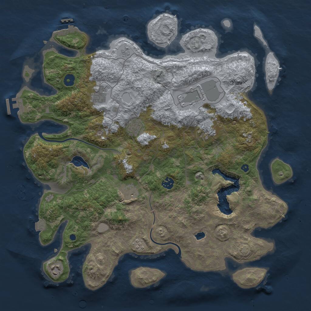 Rust Map: Procedural Map, Size: 4000, Seed: 787429220, 14 Monuments