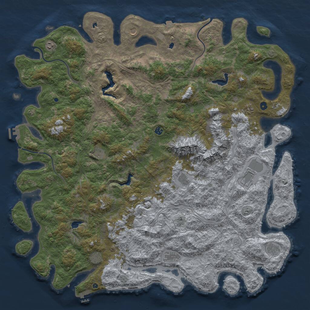 Rust Map: Procedural Map, Size: 6000, Seed: 344, 17 Monuments