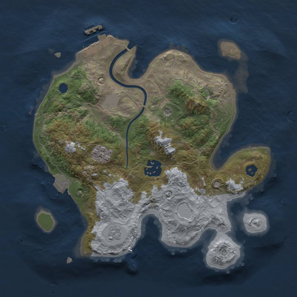 Rust Map: Procedural Map, Size: 2535, Seed: 50000, 7 Monuments