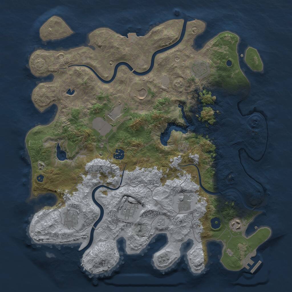 Rust Map: Procedural Map, Size: 4000, Seed: 8282, 14 Monuments