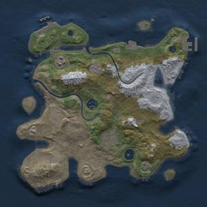 Thumbnail Rust Map: Procedural Map, Size: 3000, Seed: 733036785, 11 Monuments