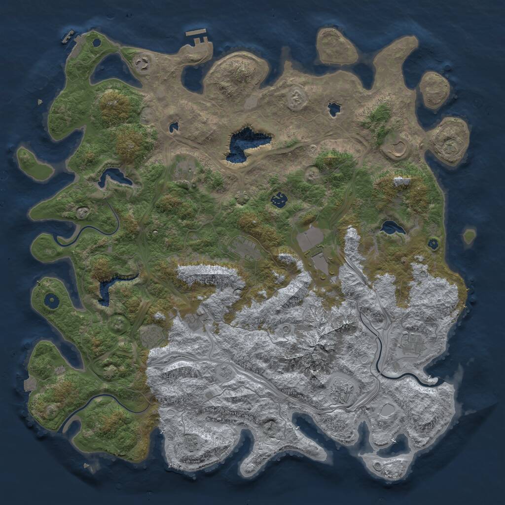 Rust Map: Procedural Map, Size: 5000, Seed: 399573938, 17 Monuments