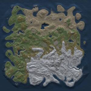 Thumbnail Rust Map: Procedural Map, Size: 5000, Seed: 399573938, 17 Monuments