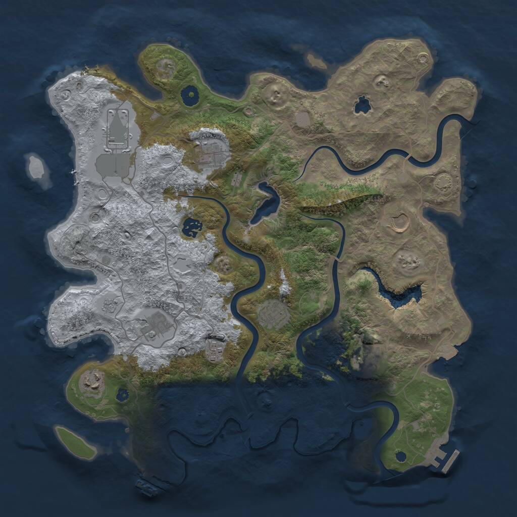Rust Map: Procedural Map, Size: 4000, Seed: 242014508, 15 Monuments
