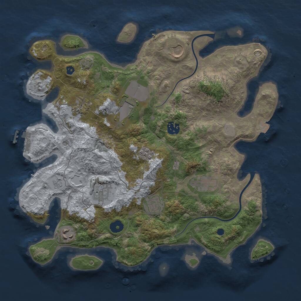 Rust Map: Procedural Map, Size: 3500, Seed: 211753415, 14 Monuments