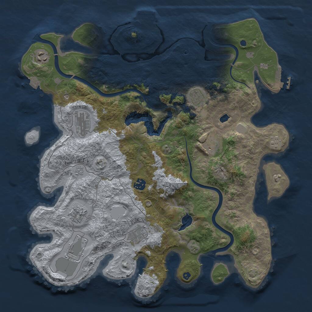 Rust Map: Procedural Map, Size: 4000, Seed: 116665, 15 Monuments