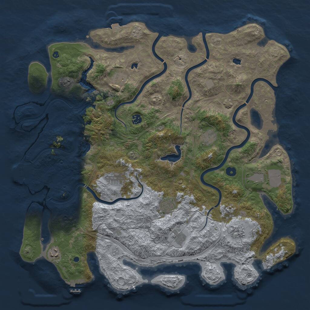 Rust Map: Procedural Map, Size: 4600, Seed: 567678, 16 Monuments