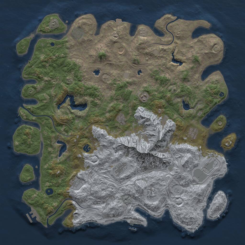 Rust Map: Procedural Map, Size: 5000, Seed: 1616937688, 17 Monuments