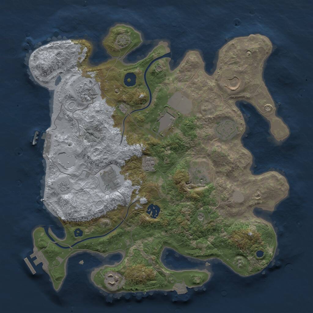 Rust Map: Procedural Map, Size: 3500, Seed: 470224903, 15 Monuments