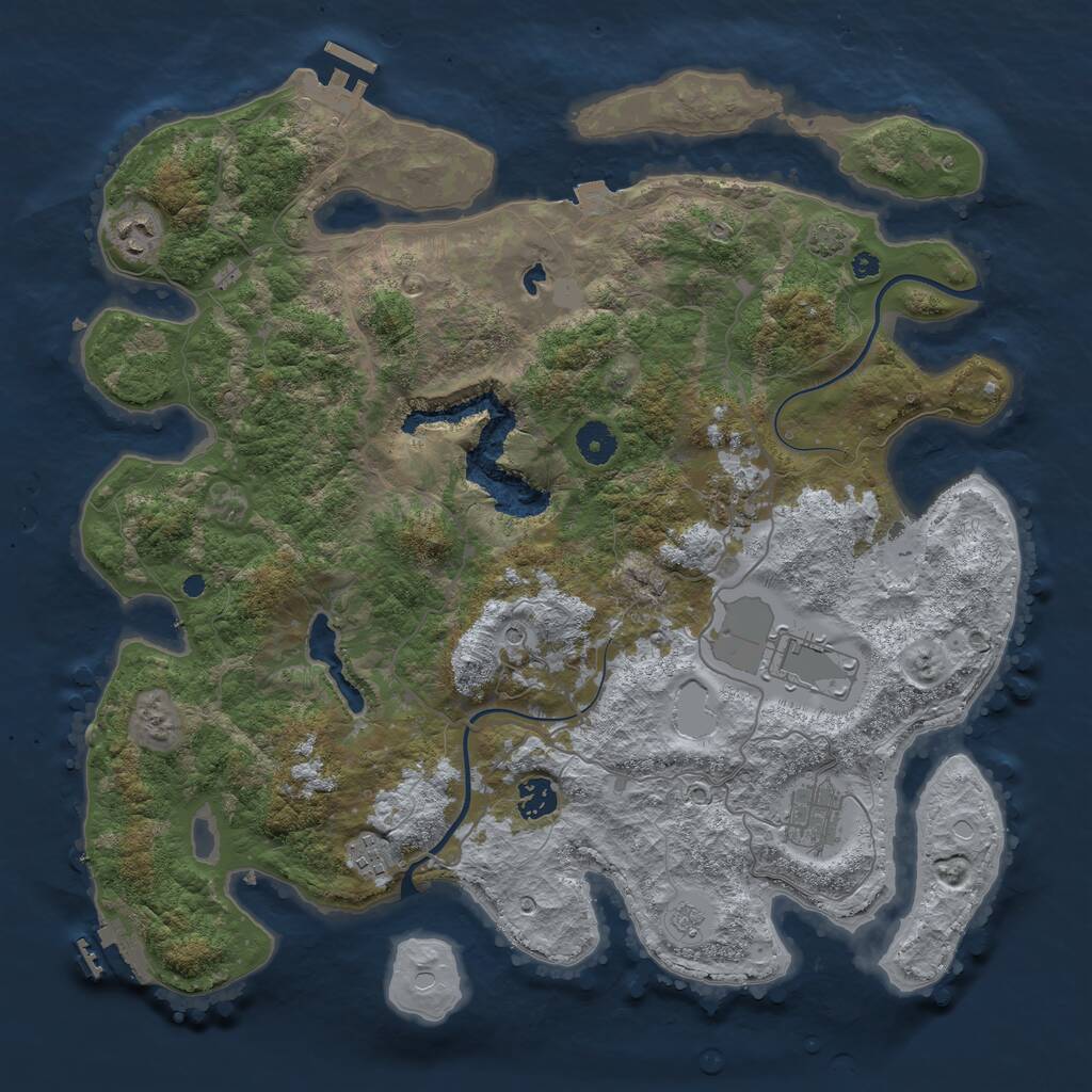 Rust Map: Procedural Map, Size: 4000, Seed: 1718463314, 12 Monuments