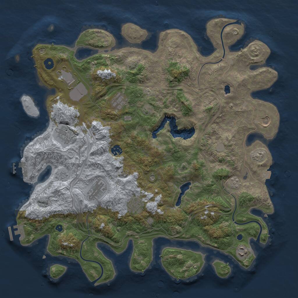 Rust Map: Procedural Map, Size: 4250, Seed: 1187921189, 15 Monuments