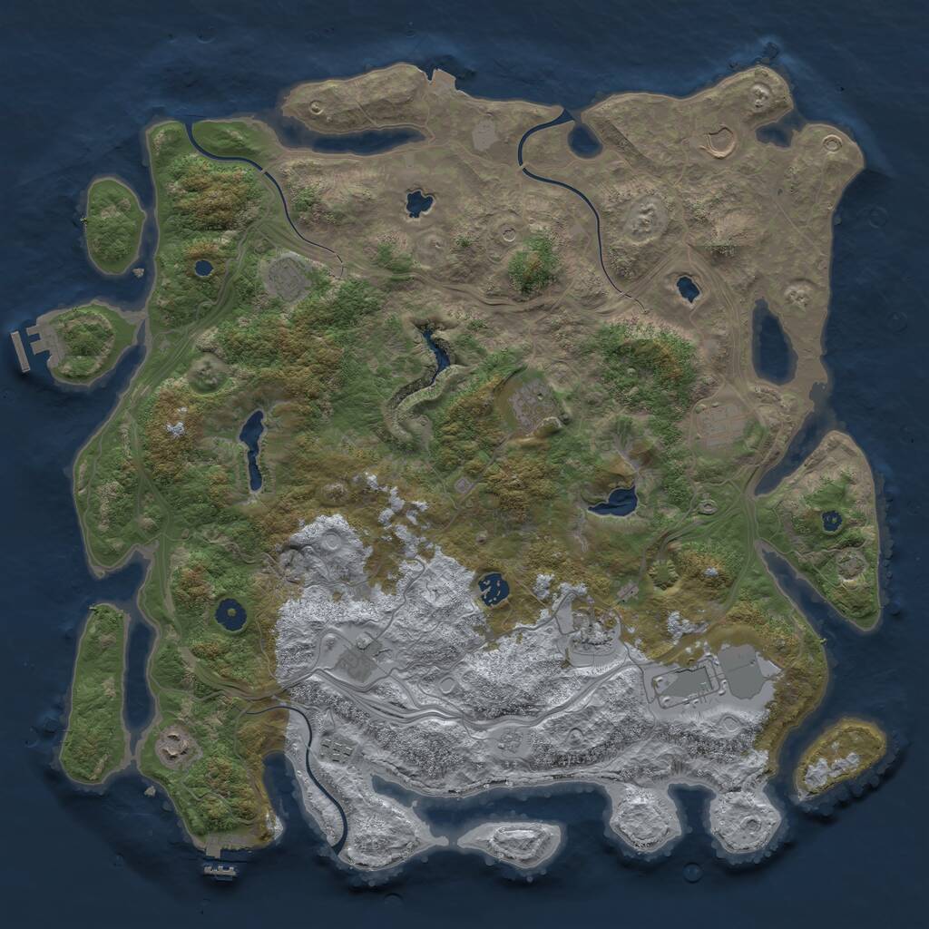 Rust Map: Procedural Map, Size: 4550, Seed: 567678, 16 Monuments