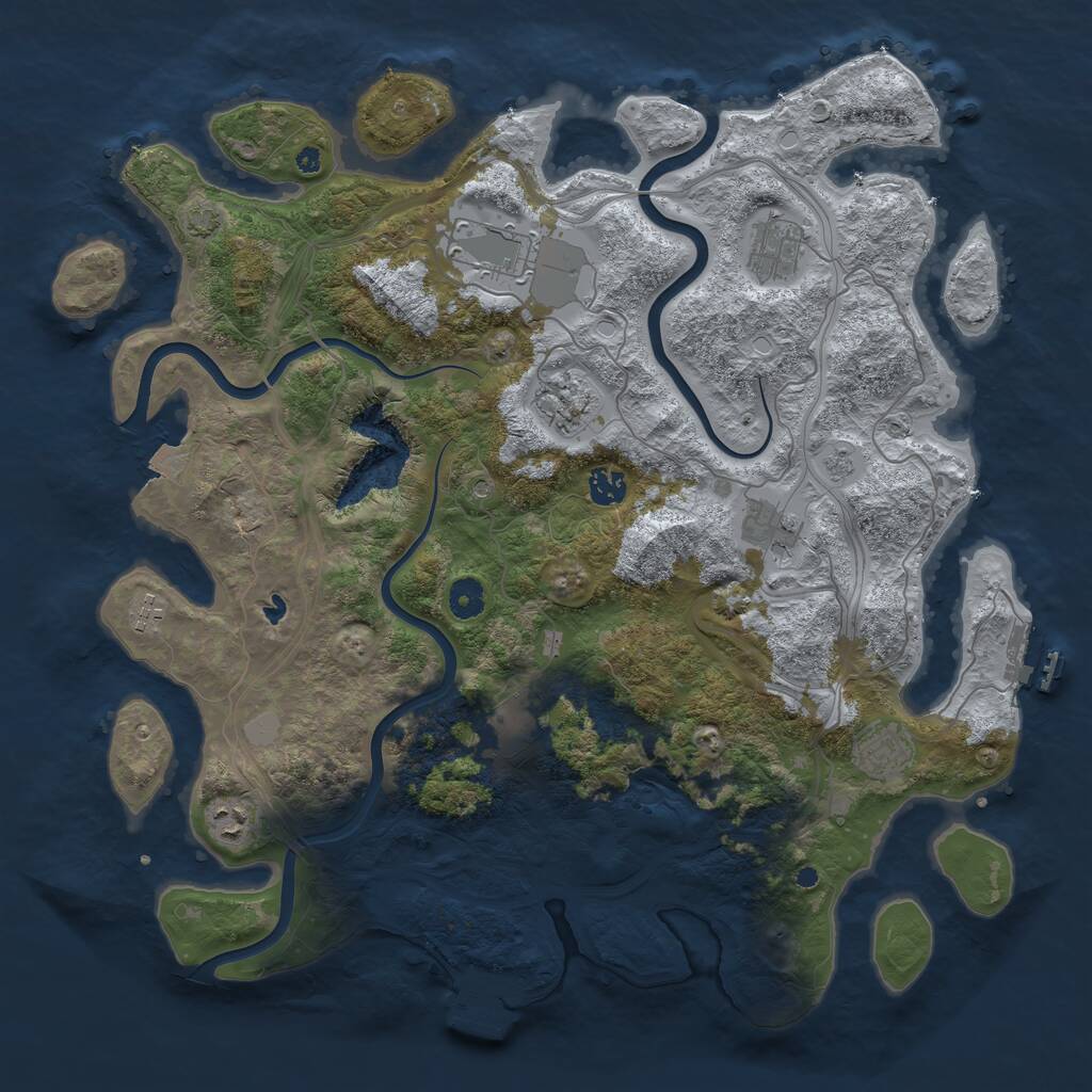 Rust Map: Procedural Map, Size: 4250, Seed: 733, 15 Monuments