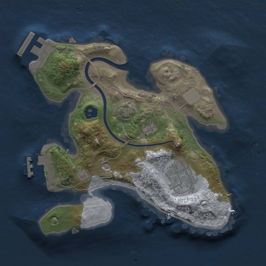 Rust Map: Procedural Map, Size: 2000, Seed: 3534320, 6 Monuments