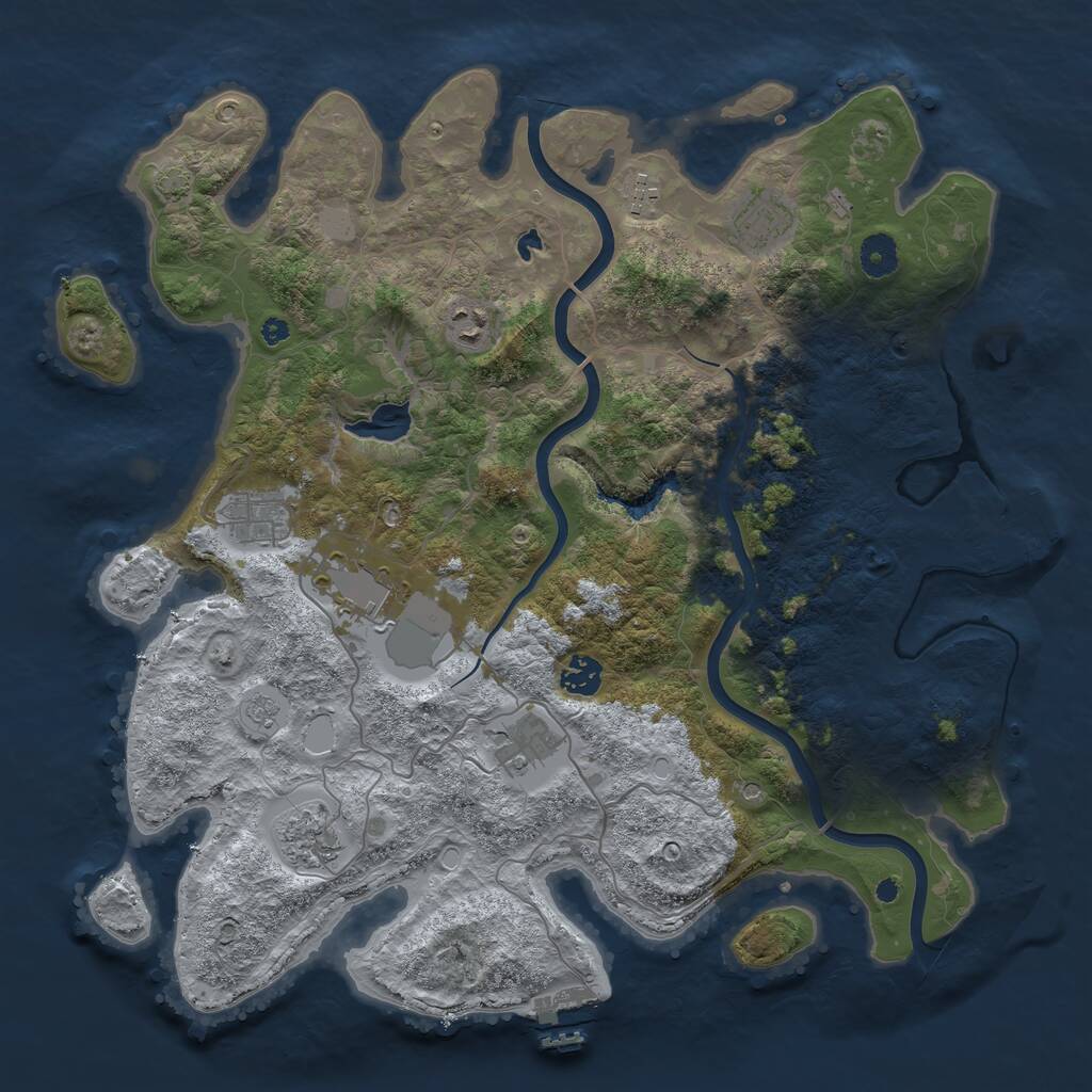 Rust Map: Procedural Map, Size: 4000, Seed: 480372626, 14 Monuments