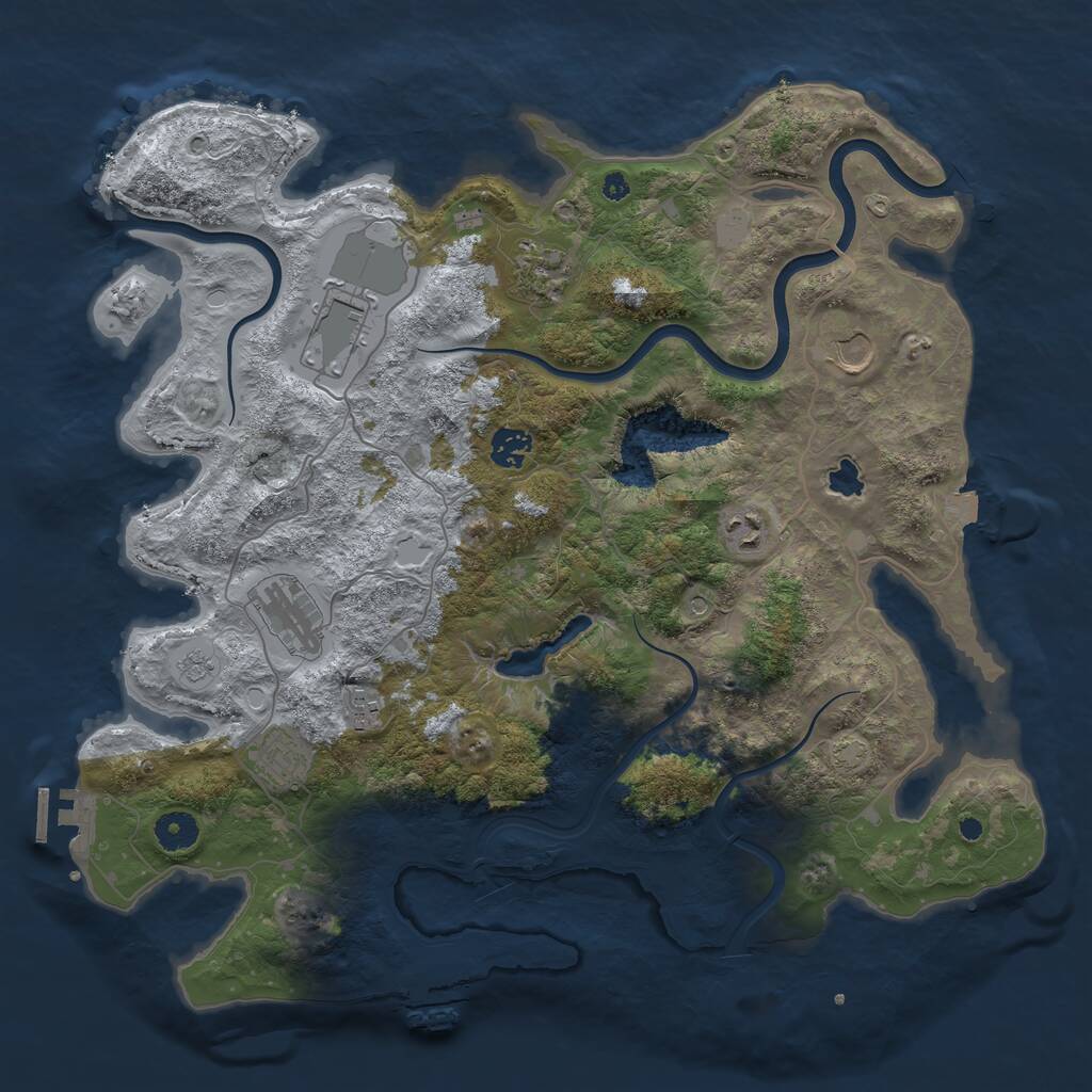 Rust Map: Procedural Map, Size: 4000, Seed: 1688118561, 14 Monuments