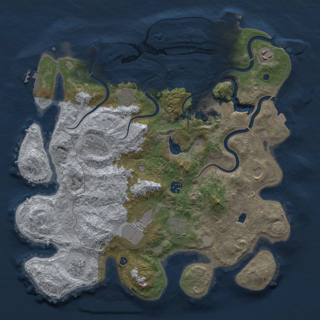 Rust Map: Procedural Map, Size: 4000, Seed: 1171951179, 16 Monuments