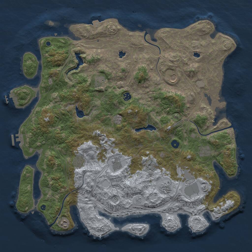 Rust Map: Procedural Map, Size: 4650, Seed: 567678, 16 Monuments