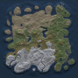 Thumbnail Rust Map: Procedural Map, Size: 4000, Seed: 1283425198, 10 Monuments