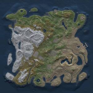 Thumbnail Rust Map: Procedural Map, Size: 4050, Seed: 1305682601, 15 Monuments