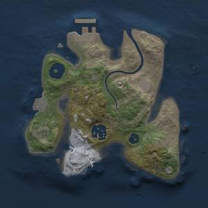 Thumbnail Rust Map: Procedural Map, Size: 2000, Seed: 2040658622, 3 Monuments