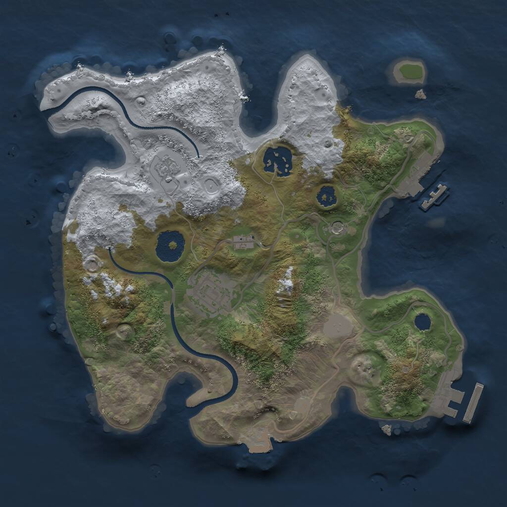 Rust Map: Procedural Map, Size: 2500, Seed: 1506199112, 7 Monuments