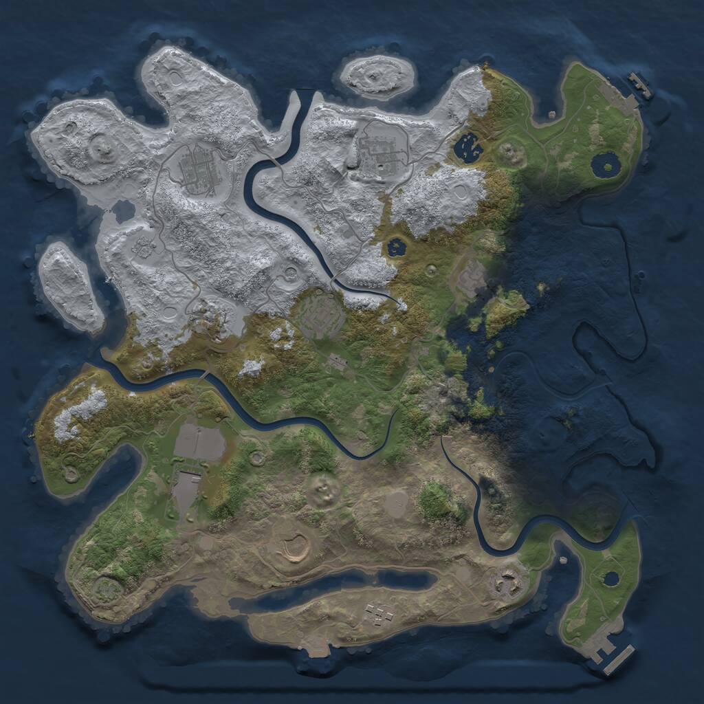 Rust Map: Procedural Map, Size: 3750, Seed: 272159051, 16 Monuments