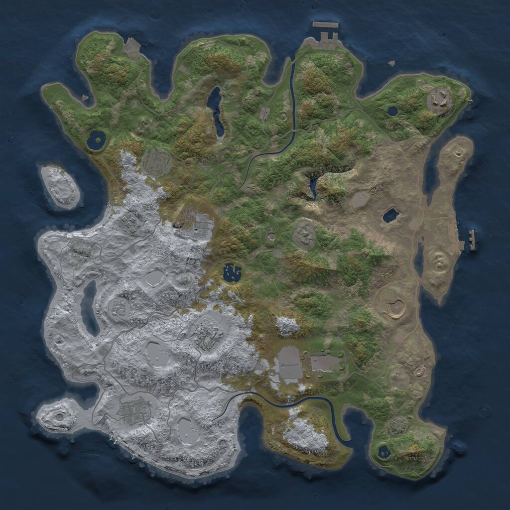 Rust Map: Procedural Map, Size: 4000, Seed: 567234, 15 Monuments