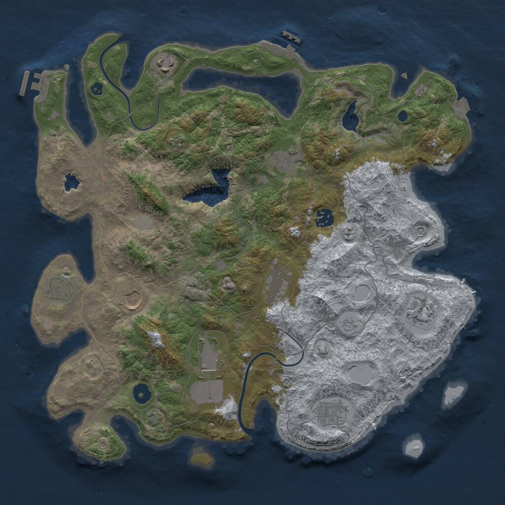 Rust Map: Procedural Map, Size: 4000, Seed: 13523, 15 Monuments