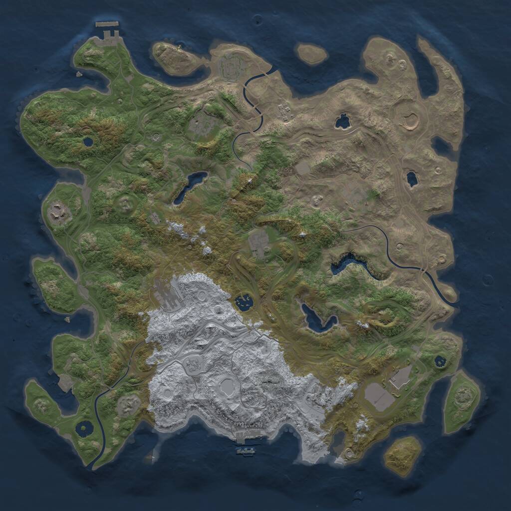 Rust Map: Procedural Map, Size: 4500, Seed: 1618336417, 17 Monuments