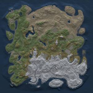 Thumbnail Rust Map: Procedural Map, Size: 4500, Seed: 677796307, 17 Monuments