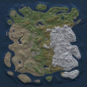 Thumbnail Rust Map: Procedural Map, Size: 4500, Seed: 670673077, 15 Monuments