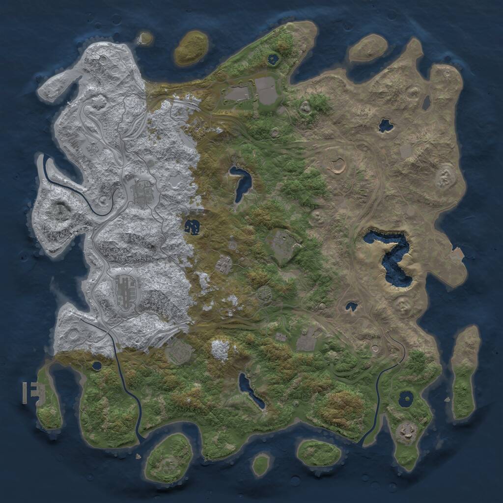 Rust Map: Procedural Map, Size: 4750, Seed: 263726502, 16 Monuments