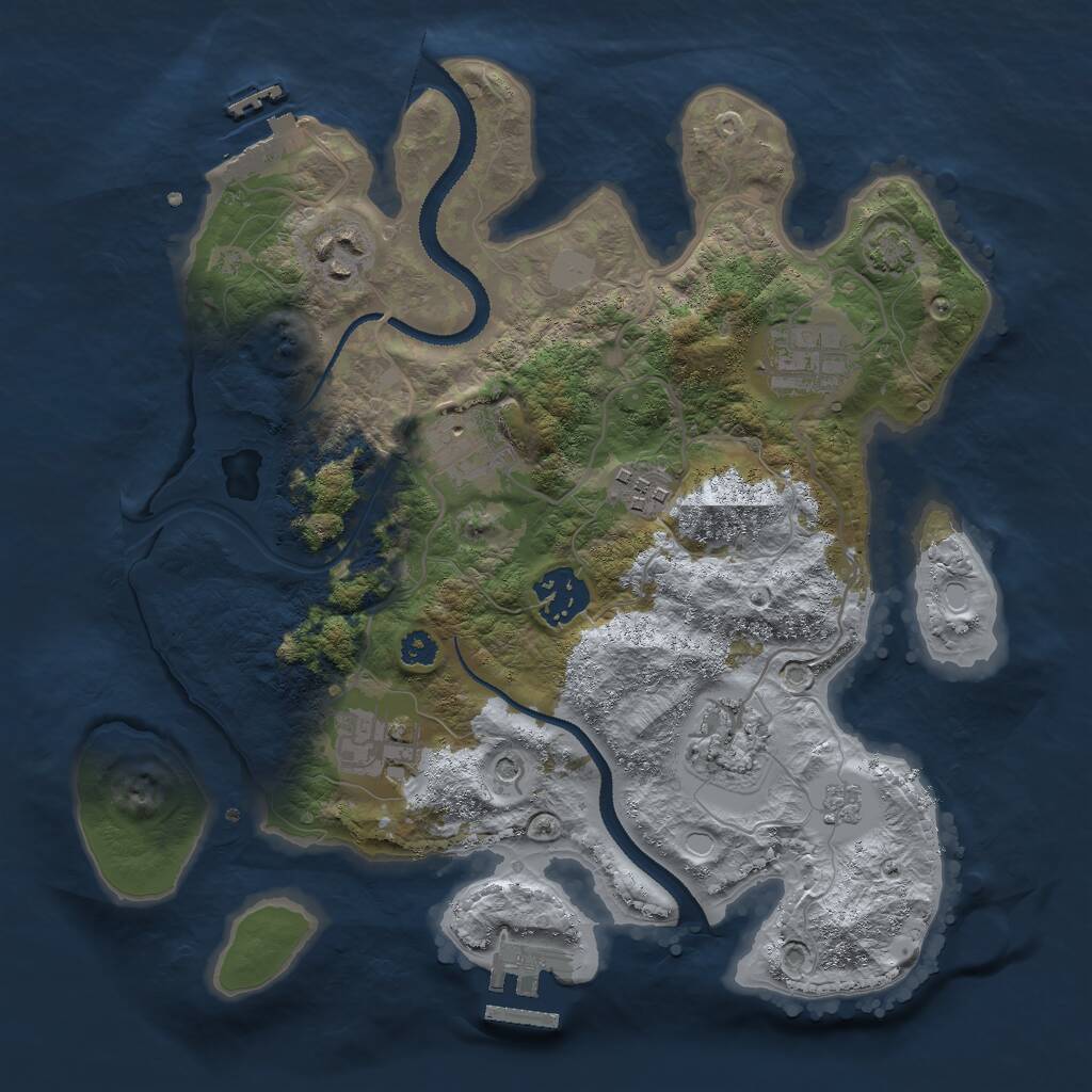 Rust Map: Procedural Map, Size: 3000, Seed: 1765186246, 13 Monuments