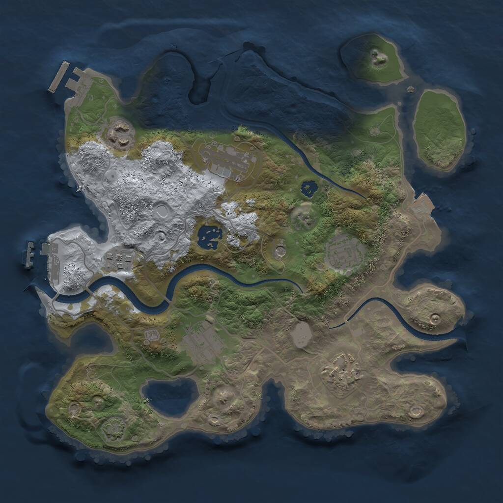 Rust Map: Procedural Map, Size: 3000, Seed: 930919513, 12 Monuments
