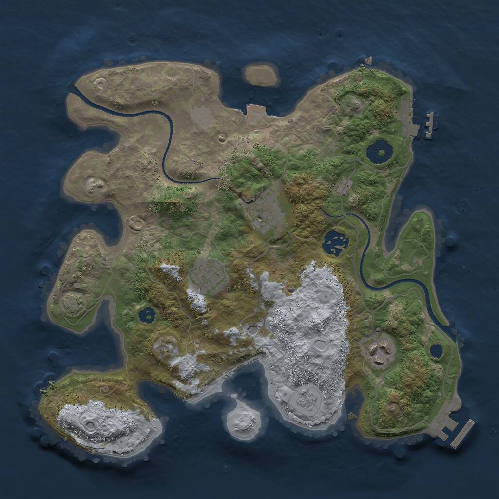 Rust Map: Procedural Map, Size: 3000, Seed: 2072344468, 10 Monuments