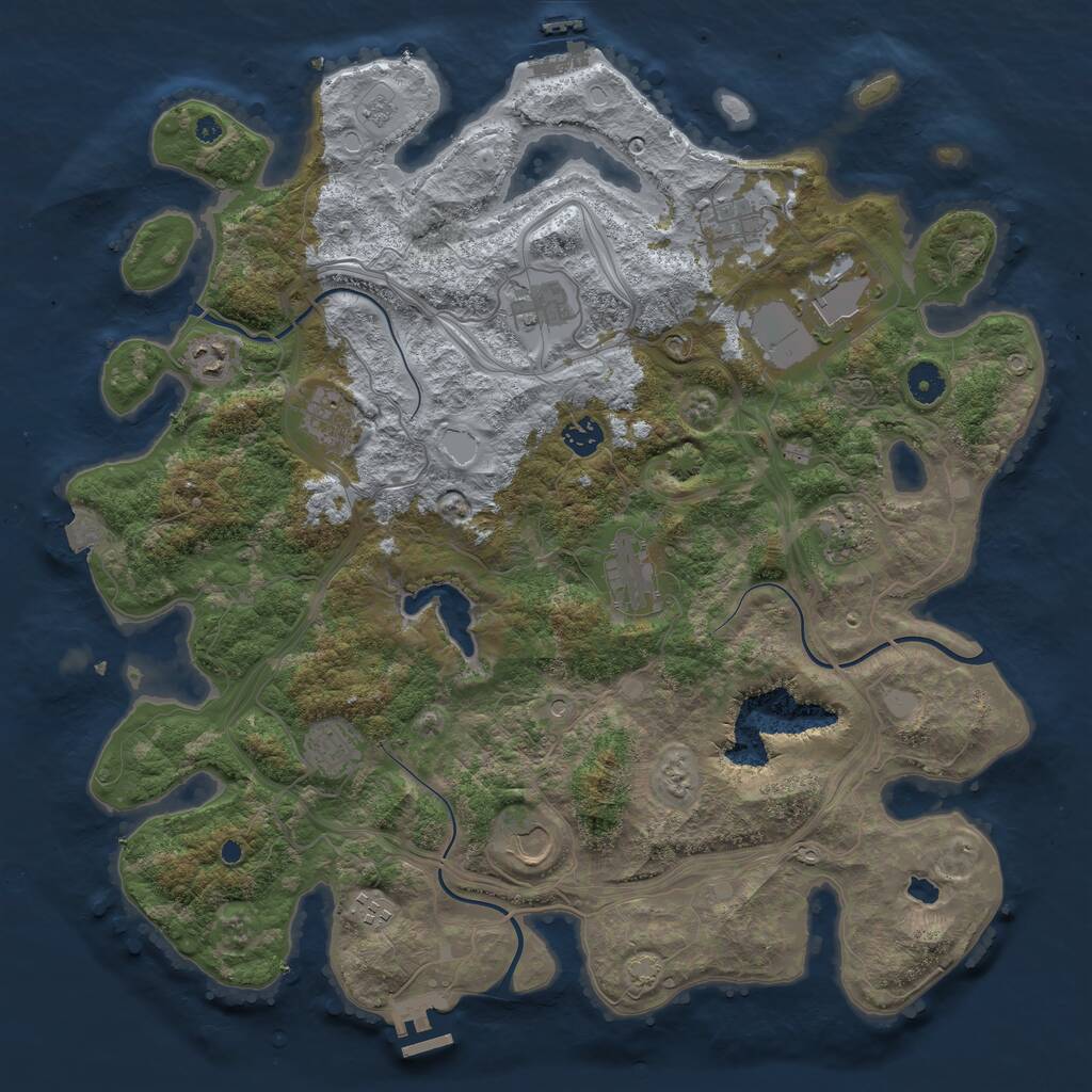 Rust Map: Procedural Map, Size: 4250, Seed: 849469449, 17 Monuments