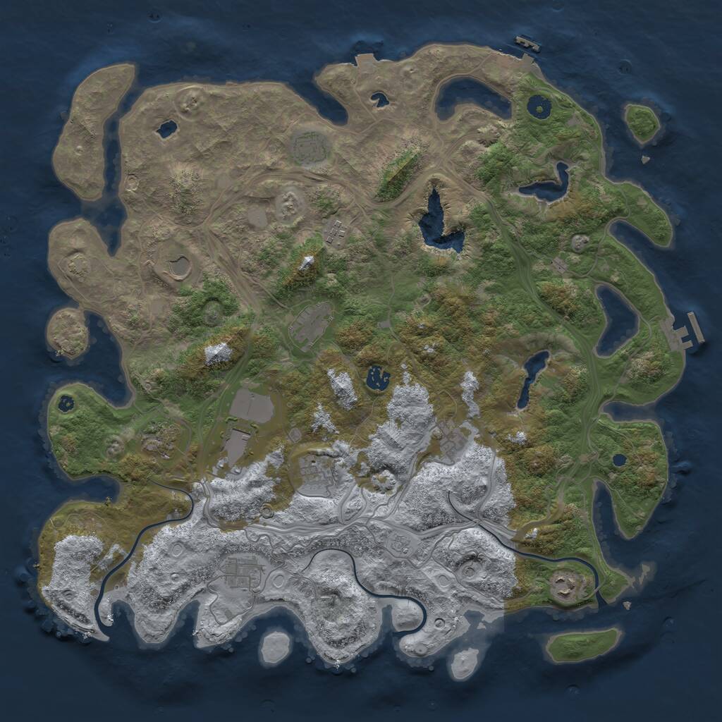 Rust Map: Procedural Map, Size: 4500, Seed: 1487243894, 17 Monuments