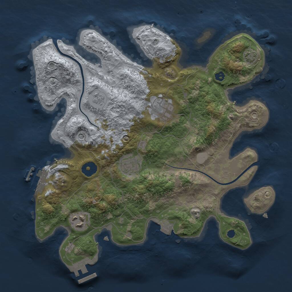 Rust Map: Procedural Map, Size: 3000, Seed: 8430, 9 Monuments