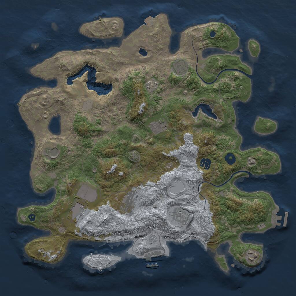 Rust Map: Procedural Map, Size: 4000, Seed: 1142463292, 15 Monuments